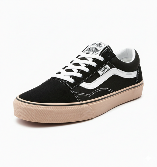 zapatilla clásica urban vans® color negras suela café