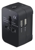 Adaptador De Viaje Premium Todo En Uno Múltiples Países Puertos Adicionales USB y tipo C