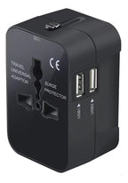 Adaptador De Viaje Premium Todo En Uno Múltiples Países Puertos Adicionales USB y tipo C